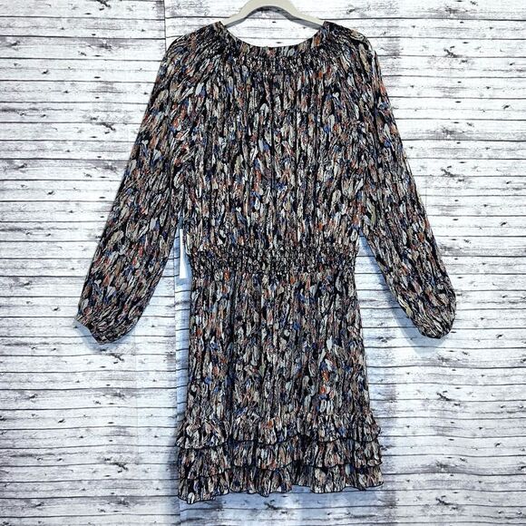 Scully Feather Print Ruffled Dress - Picture 4 of 11